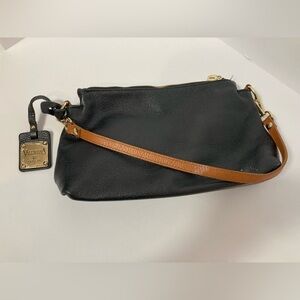 Valentina Italia genuine leather made in Italy black pebble textured bag purse